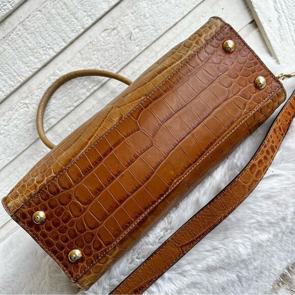 MICHAEL KORS Acorn Embossed Hamilton Satchel Tote Handbag Selma Raven - Picture 9 of 13